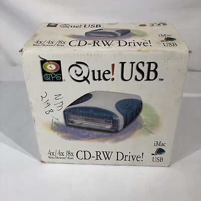 #ad Que Drive QPS 448 USB External CD RW W Cable Power Supply amp; Case $39.99