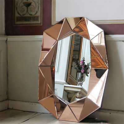 #ad 3D Handmade Splicing Art Mirror Angled Beveled Wall Mirror Entryway Home Decor $199.95