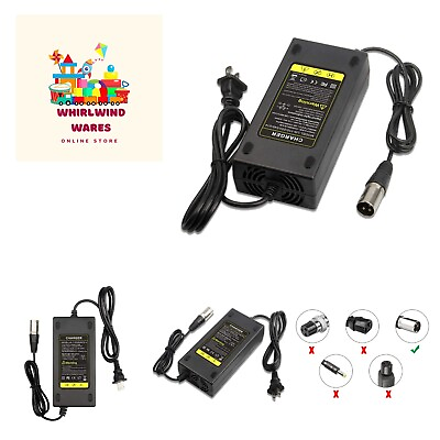 #ad Replacement New Electric Bike Ebike 48V Lithium Battery Charger 3 pin XLR Plu... $51.99