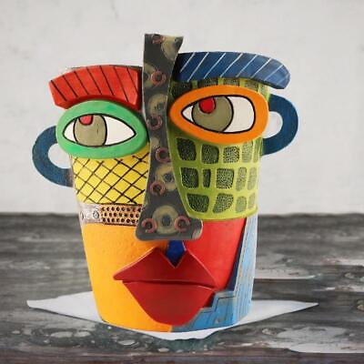 #ad Picasso Brutalist Abstract Beauty Face Flower Pot Ornaments Courtyard Outdoor $29.99