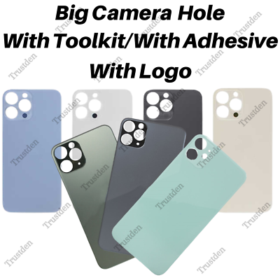 #ad Big Hole Back Glass Cover Replacement Lot For iPhone 14 13 12 11 Pro Max XR XS 8 $8.85