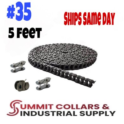 #ad #35 Roller Chain 5 Feet with 2 Master and 1 Offset Links for GO KART Mini Bike $14.79