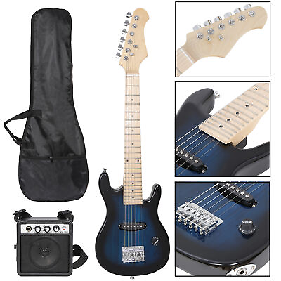 #ad 30quot; Blue Kids Electric Guitar With Amp amp; Much More Guitar Combo Accessory Kit $64.58