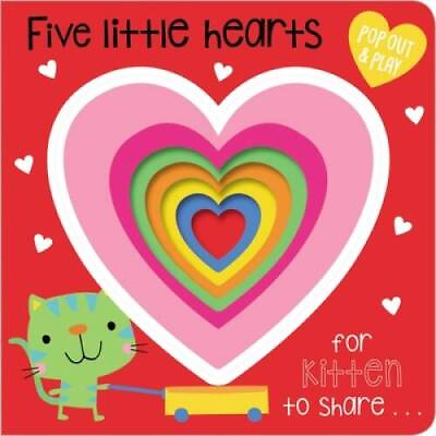 #ad Five Little Hearts Pop Out Play Board book GOOD $3.78
