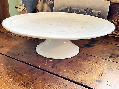 #ad Antique White Ironstone PEDESTAL CAKE STAND Made In Holland 14.5quot; STUNNING $495.00