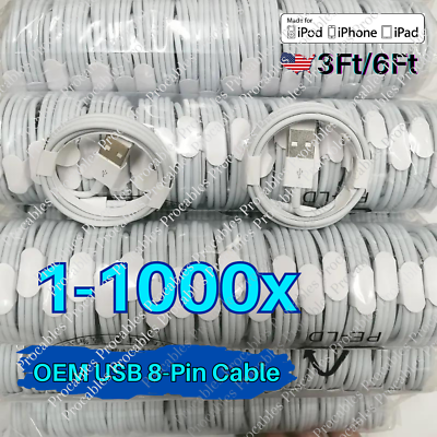 #ad Wholesale USB Cable Charger 3Ft 6Ft Cord For iPhone 5 6 7 8 X XR XS 11 12 13 14 $3.99