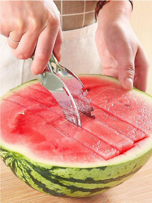 #ad 1pc Watermelon Slicer Cutter Knife Server Corer Scoop Kitchen Knife Tools $5.62