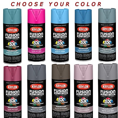 Krylon Fusion All In One Spray Paint Gloss 5x stornger 12 Oz Choose your color $11.88
