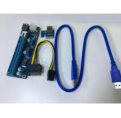 #ad PCI E 1x 16x Powered USB 3.0 Riser Extender Adapter Card USA Seller $2.40