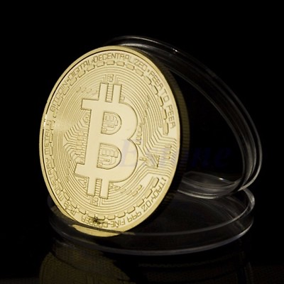 #ad Bitcoin Souvenir Gold Plated Iron BTC Coin Virtual Money Art Collectible Gift $6.27