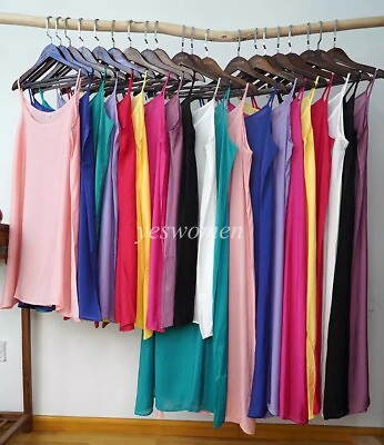 #ad Women Cotton Silk Cami Full Slip Dress Camisole Underdress Petticoat Chemise XL $11.39