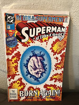 #ad THE ADVENTURES OF SUPERMAN DC Comic No. 687 jun93 1993 12 quot;BORN AGAINquot; $4.99