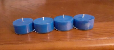 #ad 24 TEA LIGHTS BLUEBERRY HIGHLY SCENTED HANDMADE $11.75