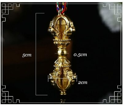 #ad 5cm Exquisite Pattern Pearl Pure Copper Vajra Penda Esoteric Buddhism Item $12.23