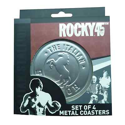 #ad Rocky Set Of Four Metal Embossed Drinks Coasters limited edition RARE $59.99