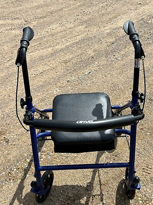 #ad Lightweight Folding Rollator Walker With Wheels Soft Seat BLUE $46.00