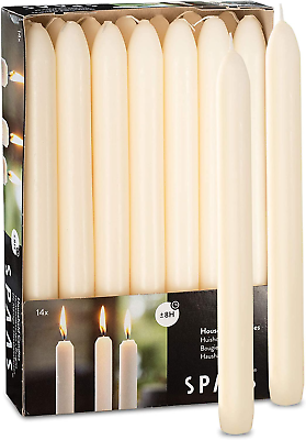 #ad Candles Pack of 14 9 Inch Tall for Candlesticks Unscented SPAAS Ivory Tapere $32.16