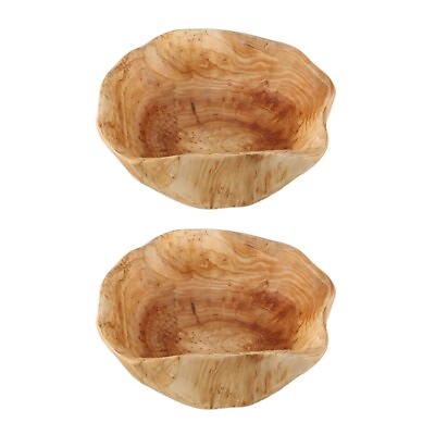#ad 2XWooden Candy Dish Fruit Plate Wood Carving Root Fruit Plate Wood 25 29 cm E8X1 AU $84.99