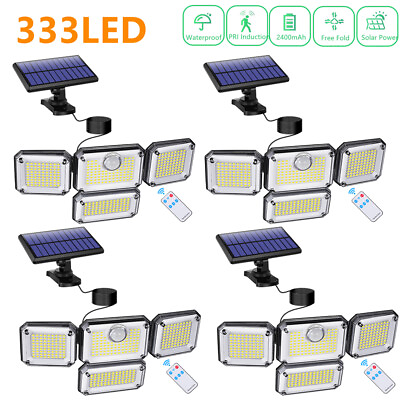 #ad 3200LM 333 LED Solar Lights Outdoor Waterproof Motion Sensor Security Wall Lamp $17.98