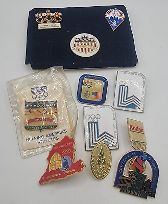 #ad Lot Of Olympic Pins Includes Barcelona Atlanta and Lake Placid $19.99