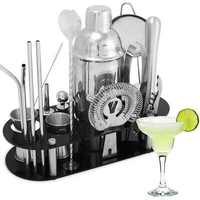 #ad 23 PCS Pro Cocktail Shaker Set Drink Maker Mixer Bar Tool Bartender Kit New $37.99