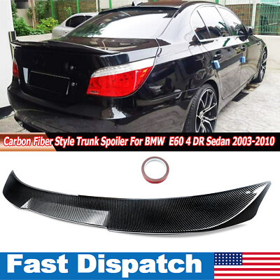 #ad M4 Style Rear Trunk Spoiler Wing Lip For BMW 5 Series E60 2004 2010 Carbon Look $78.99