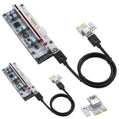 #ad MZHOU 2 Pack PCIE Riser 1X to 16X Graphics Extension Powered Riser Adapter Card $16.99
