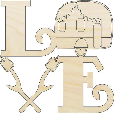 #ad #ad Love Camping Laser Cut Out Unfinished Wood Craft Shape TRP63 $55.88