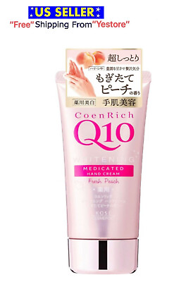 #ad Kose Hand Cream Fresh Peach CoenRich Q10 Whitening Medicated Japan Therapy 80g $13.89