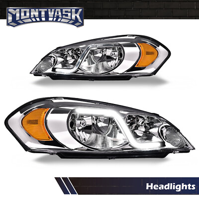 #ad Fit For 2006 2013 Impala 06 07 Monte LED DRL Clear Lens Amber Corner Headlights $94.54