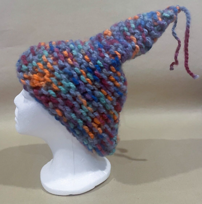 #ad Fashionable Cute Multicolor Handmade Gnome Pointed Top Beanie New One of a Kind $24.99