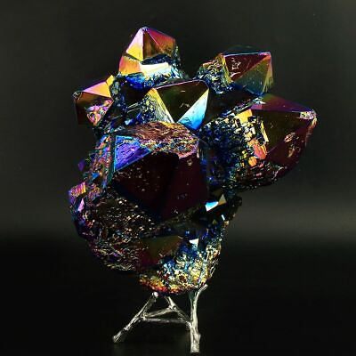 #ad 2314g Colourful Crystal Cluster Quartz Mineral Specimen Decoration Electroplate $336.04