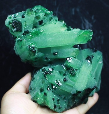 #ad 3.15lb RARE New Find Natural Beatiful Green Quartz Crystal Cluster Specimen $119.99