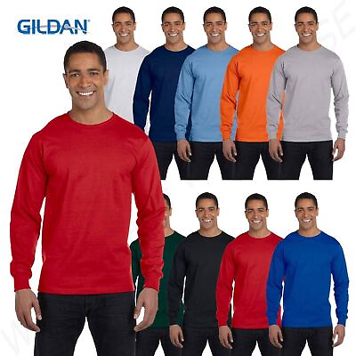 #ad Gildan Mens T Shirt Long Sleeve DryBlend 5.6 oz 50 50 S XL G840 8400 $9.85