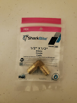#ad New SharkBite 1 2quot; x 1 2quot; PEX Elbow Brass 818260 $7.72