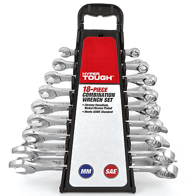 #ad Hyper Tough 18 Piece Combination Wrench Set Metric amp; SAENew $13.57