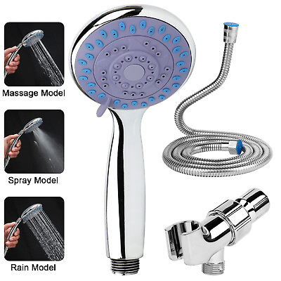#ad High Pressure 3 Setting Shower Head Bathroom Spray Handheld Showerhead with Hose $16.48