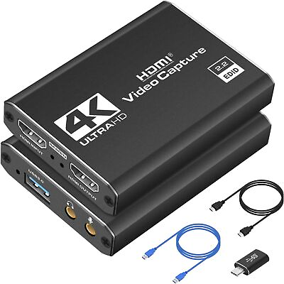 #ad 4K HDMI Capture Card for Streaming Full HD 1080P 60FPS USB Cam Link Game Aud... $49.77