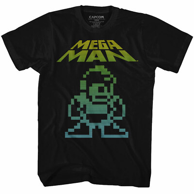 Megaman T Shirt Mens Capcom Graphic Gaming 100% Black Cotton Sizes SM 5XL $32.99