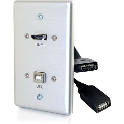 #ad C2G Single Gang USB and HDMI Wall Plate Aluminum $47.27