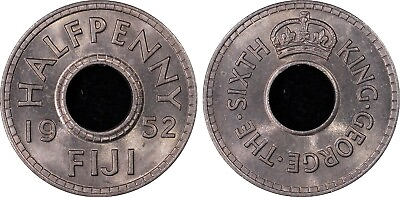 #ad Fiji 1952 Half Penny 1 2D PCGS MS65 GEM UNC #1347 AU $75.00