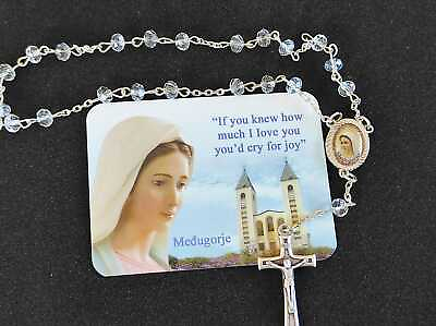 #ad Medjugorje Peace Rosary Chaplet Blessing CRYSTAL Religious Jewelry Gift $8.99