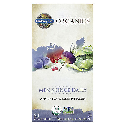 #ad Organics Men#x27;s Once Daily Whole Food Multivitamin 60 Vegan Tablets $39.89