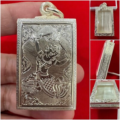 #ad B8 Real Silver 92.5 Case Phra Somdej Lp Thai Frame Empty Amulet Pendant 25*41*7 $144.13