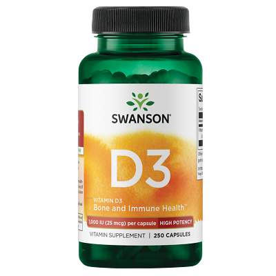 #ad Swanson High Potency Vitamin D3 Capsules 1000 IU 250 Count $8.78