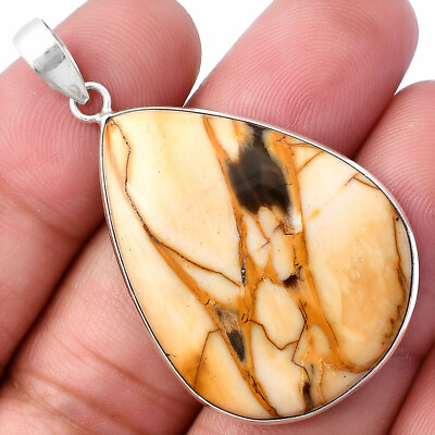 #ad Natural Peanut Wood 925 Sterling Silver Pendant Jewelry P 1001 $9.49