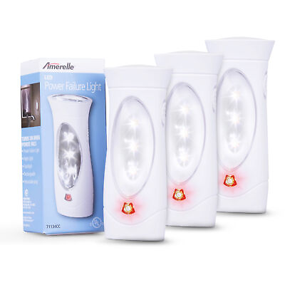 Amerelle by Amertac 71134CC LED Slimline Power Failure Lite Pack of 3 $27.98