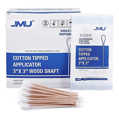 #ad 1000Pcs Cotton Swabs Wooden Handle Sticks 3 quot; Q Tips Medical Use Supply $9.99