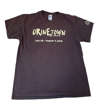 #ad Urinetown Broadway Musical T Shirt Large Brown Graphic Print Tee 2016 Cool Shirt $11.99
