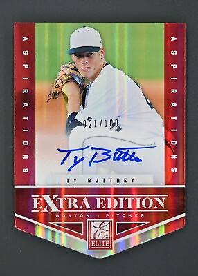 #ad 2012 Panini Elite Extra Edition #49 Ty Buttrey 21 100 Auto Aspirations Die Cut $5.92